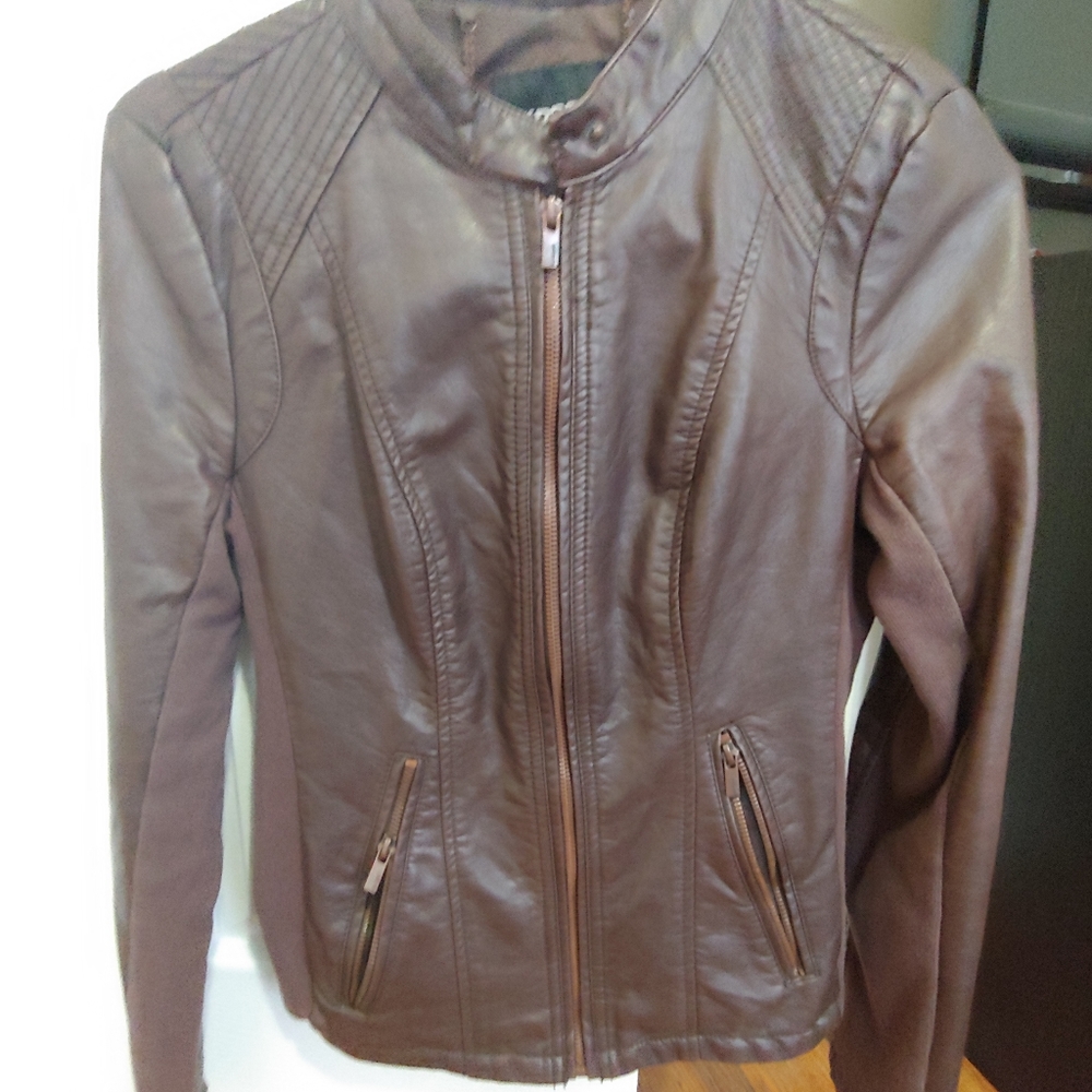 Express brown leather jacket